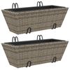 vidaXL plantekasser med kroge 2 stk. polyrattan gr&aring;