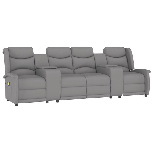 vidaXL 4-personers massagestol med kopholdere lysegr&aring;