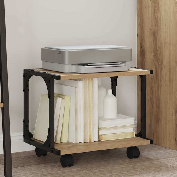 vidaXL Printerstand Artisan Egetr&aelig; 41 x 28 x 33,5 cm Konstrueret tr&aelig;