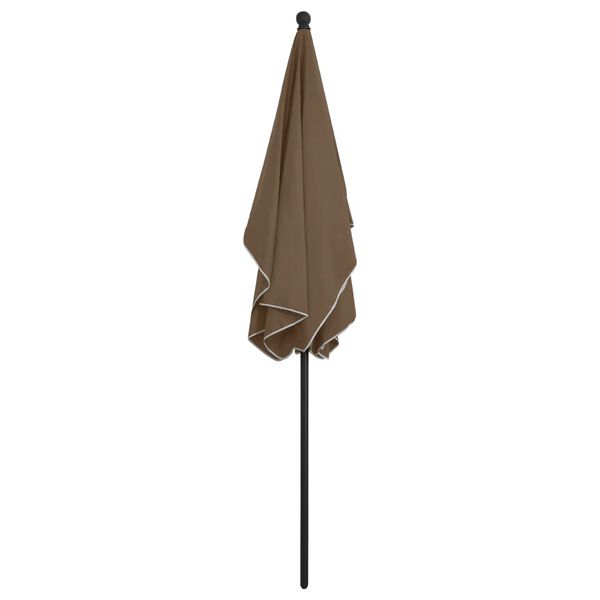 vidaXL parasol med stang 210x140 cm gråbrun