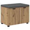vidaXL Skob&aelig;nk med hynde Artisan-eg 60 x 38 x 46 cm Konstrueret tr&aelig;