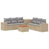 vidaXL Sofa S&aelig;t 8 stk. Beige og lys gr&aring; Poly Rattan og St&aring;l