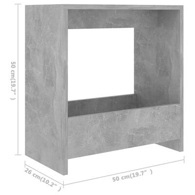 vidaXL sidebord 50x26x50 cm konstrueret træ betongrå