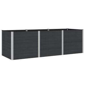 vidaXL H&oslash;jbed Sort 300 x 100 x 91 cm WPC og Aluminium