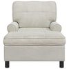 vidaXL Chaise Lounge med pude Creme 91 x 157 x 91 cm Fl&oslash;jl