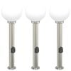 vidaXL pullertlamper med stikkontakt 3 stk. 80 cm rustfrit st&aring;l IP44