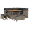 vidaXL Havesofa S&aelig;t 8 pcs Gr&aring; Poly rattan og pulverlakeret st&aring;l
