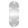 vidaXL v&aelig;gspejl med LED-lys 25x60 cm oval glas