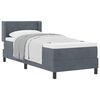 vidaXL Box spring seng med hovedg&aelig;rde M&oslash;rkegr&aring; 200 x 80 cm Fl&oslash;jl