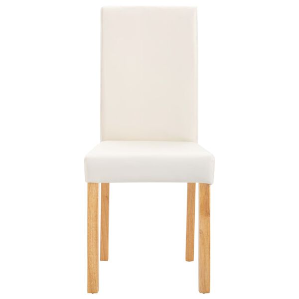 vidaXL spisebordsstole 2 stk. kunstl&aelig;der cremefarvet