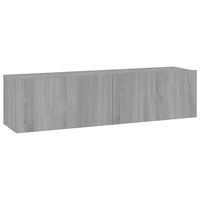vidaXL væghængt tv-bord 120x30x30 cm konstrueret træ grå sonoma-eg