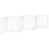 vidaXL hundel&aring;ge med d&oslash;r 6 paneler 300 cm foldbar poppeltr&aelig; hvid