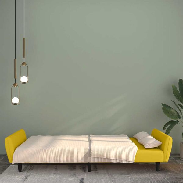 vidaXL 2-personers sovesofa fl&oslash;jl gul