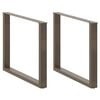 vidaXL spisebordsben U-formet 3 stk. naturst&aring;l 100x(72-73) cm st&aring;l