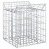 vidaXL Gabion h&oslash;jbed 50 x 50 x 60 cm Galvaniseret st&aring;l S&oslash;lv