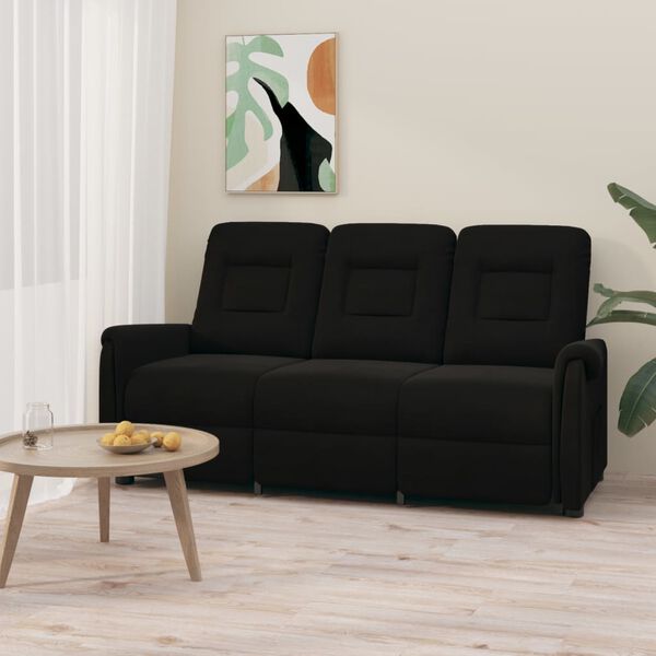 vidaXL 3-personers massagestol mikrofiberstof sort