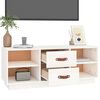 vidaXL tv-bord 100x34x40 cm massivt fyrretr&aelig; hvid