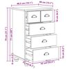 vidaXL Skuffeskab ASKIM Hvid 45.8 x 40 x 79 cm Massivt fyrretræ