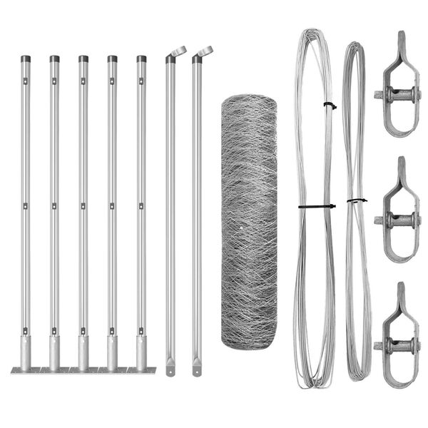 vidaXL Hegnsp&aelig;l S&oslash;lv 10 x 0,5 m (36 mm net) St&aring;l