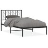 vidaXL sengeramme med sengegavl 100x190 cm metal sort