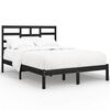 vidaXL sengeramme 120x190 cm Small Double massivt tr&aelig; sort