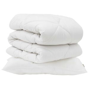 vidaXL Dynebetr&aelig;k S&aelig;t med pude 2 pcs Hvid Microfiber