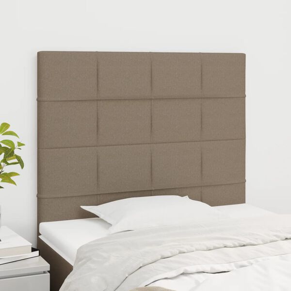 vidaXL sengegavl Taupe 90x5x118/128 cm Stof