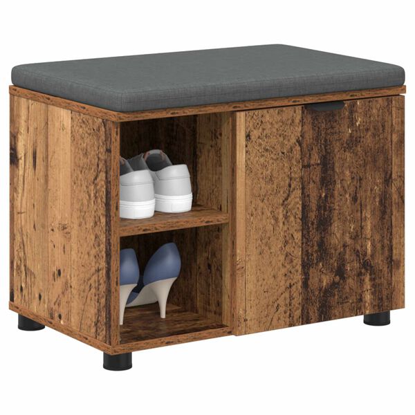 vidaXL Hallb&aelig;nk Gammelt tr&aelig; 60 x 38 x 46 cm Kunstigt tr&aelig; og stof