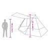 vidaXL Camping telt med tag med opbevaring Blå 482 x 360 x 227 cm taft