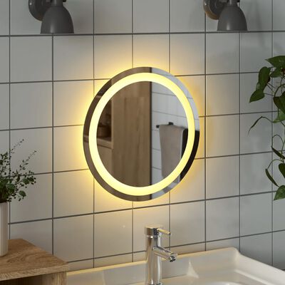 vidaXL badeværelsesspejl med LED-lys 40 cm rundt