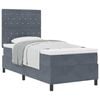 vidaXL Box spring seng med madras M&oslash;rkegr&aring; 90 x 200 cm Fl&oslash;jl