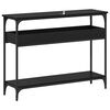 vidaXL Konsolbord med hylde Sort eg 100 x 29 x 75 cm Konstrueret tr&aelig;