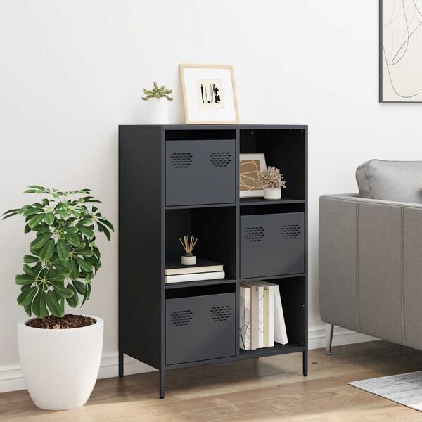 vidaXL skab 68x39x103,5 cm stål antracitgrå