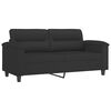 vidaXL 2-personers sofa m. puder og hynder 140 cm mikrofiberstof sort