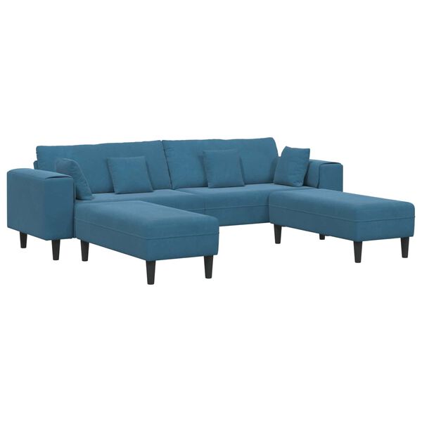 vidaXL Sofa 3 pcs Bl&aring; 250 x 188 x 76 cm Fl&oslash;jl