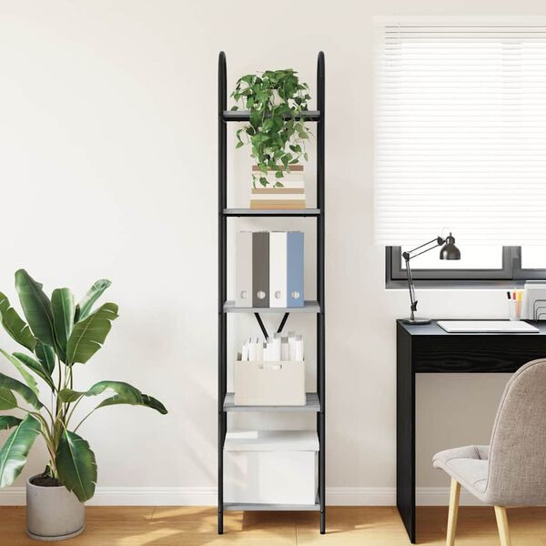 vidaXL Bogreol Gr&aring; Sonoma 40 x 30 x 183 cm Konstrueret tr&aelig;