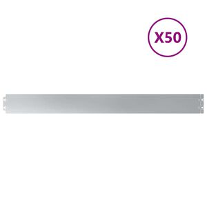 vidaXL Pl&aelig;nekant 50 stk. 10 x 103 cm Galvaniseret st&aring;l S&oslash;lv