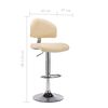 vidaXL barstole 2 stk. kunstl&aelig;der cremefarvet