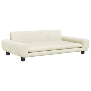 vidaXL sofa til b&oslash;rn 100x54x33 cm velour cremefarvet
