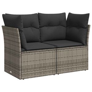 vidaXL 2-personers havesofa med hynder polyrattan gr&aring;