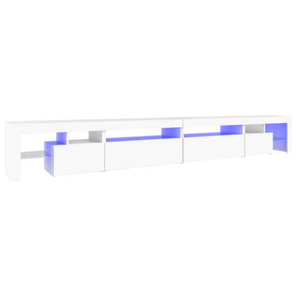 vidaXL tv-skab med LED-lys 290x36,5x40 cm hvid