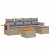 vidaXL sofas&aelig;t til haven 6 dele med hynder polyrattan beige
