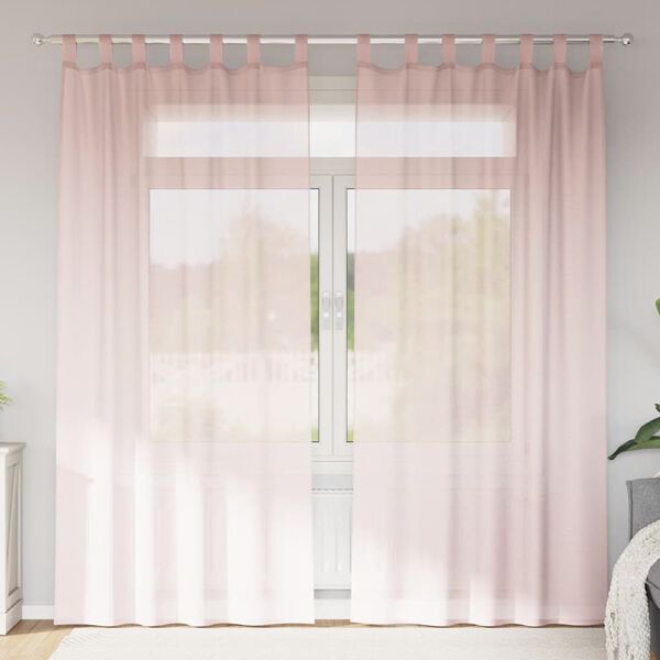 vidaXL voile-gardiner med l&oslash;kker 2 stk. 140x225 cm lyser&oslash;d