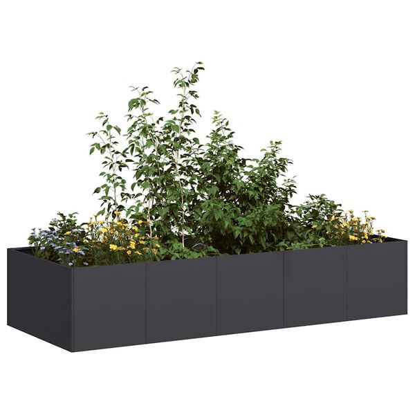 vidaXL plantekasse 200x80x40 cm st&aring;l sort