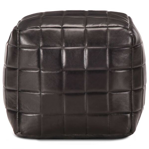 vidaXL puf 40 x 40 x 40 cm &aelig;gte gedeskind sort