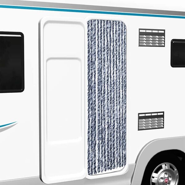 vidaXL insektgardin 56x200 cm chenille bl&aring; og hvid