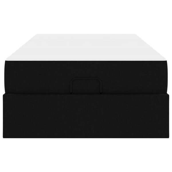 vidaXL Sengeramme med madras med madras 2 pcs Sort Stof