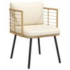 vidaXL havestol med hynder polyrattan naturfarvet