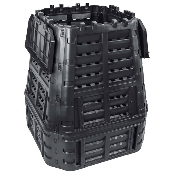 vidaXL kompostbeholder 93,3x93,3x113 cm 740 l sort