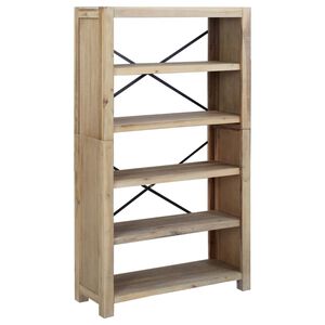 vidaXL bogreol med 5 hylder 80x30x140 cm massivt akacietr&aelig;